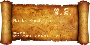 Maitz Renáta névjegykártya